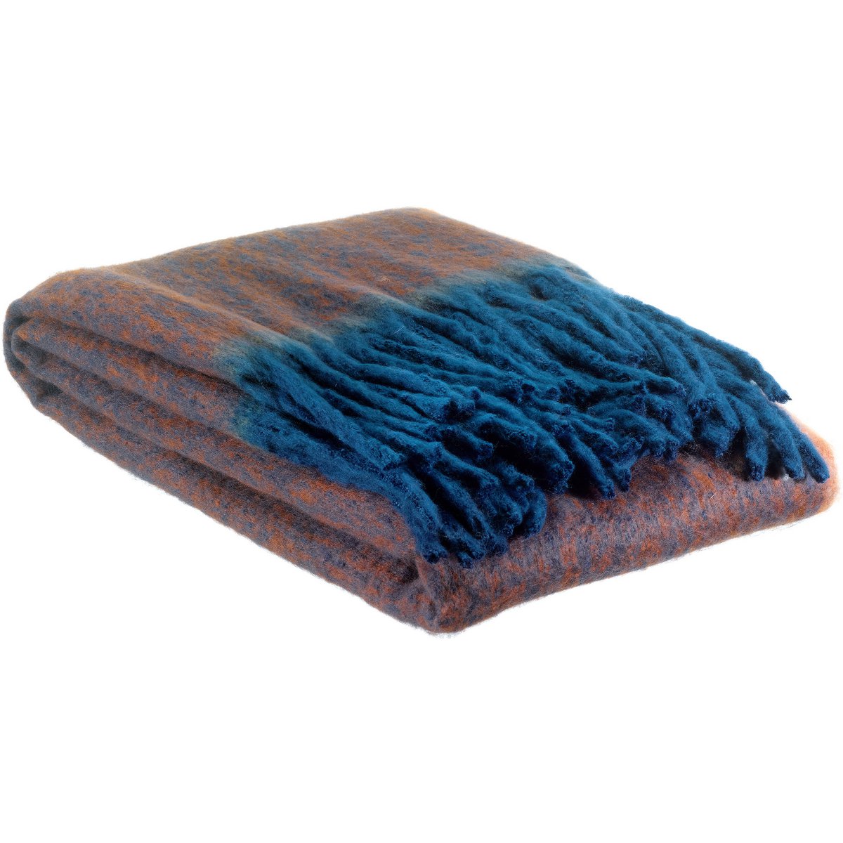 Plaid bicolore Isabel Cacao en polyester recyclé 130 × 160 cm