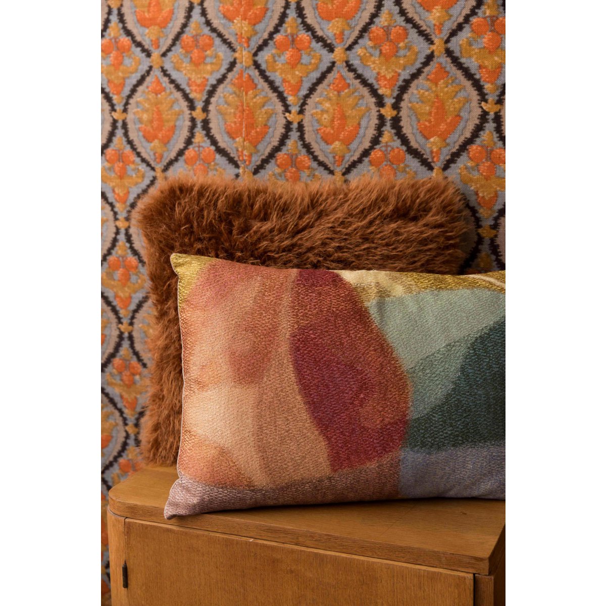 Coussin Betani Rouille carré 45 × 45 cm