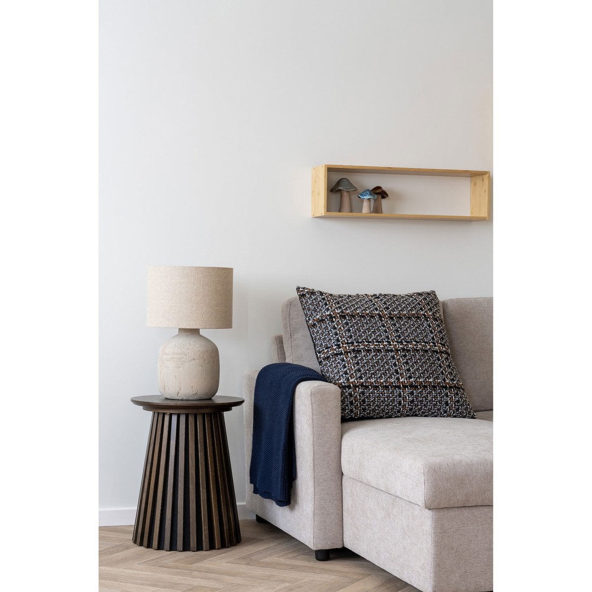 Lampe de Table Bilby - Céramique Marron Clair, Cordon 150 cm