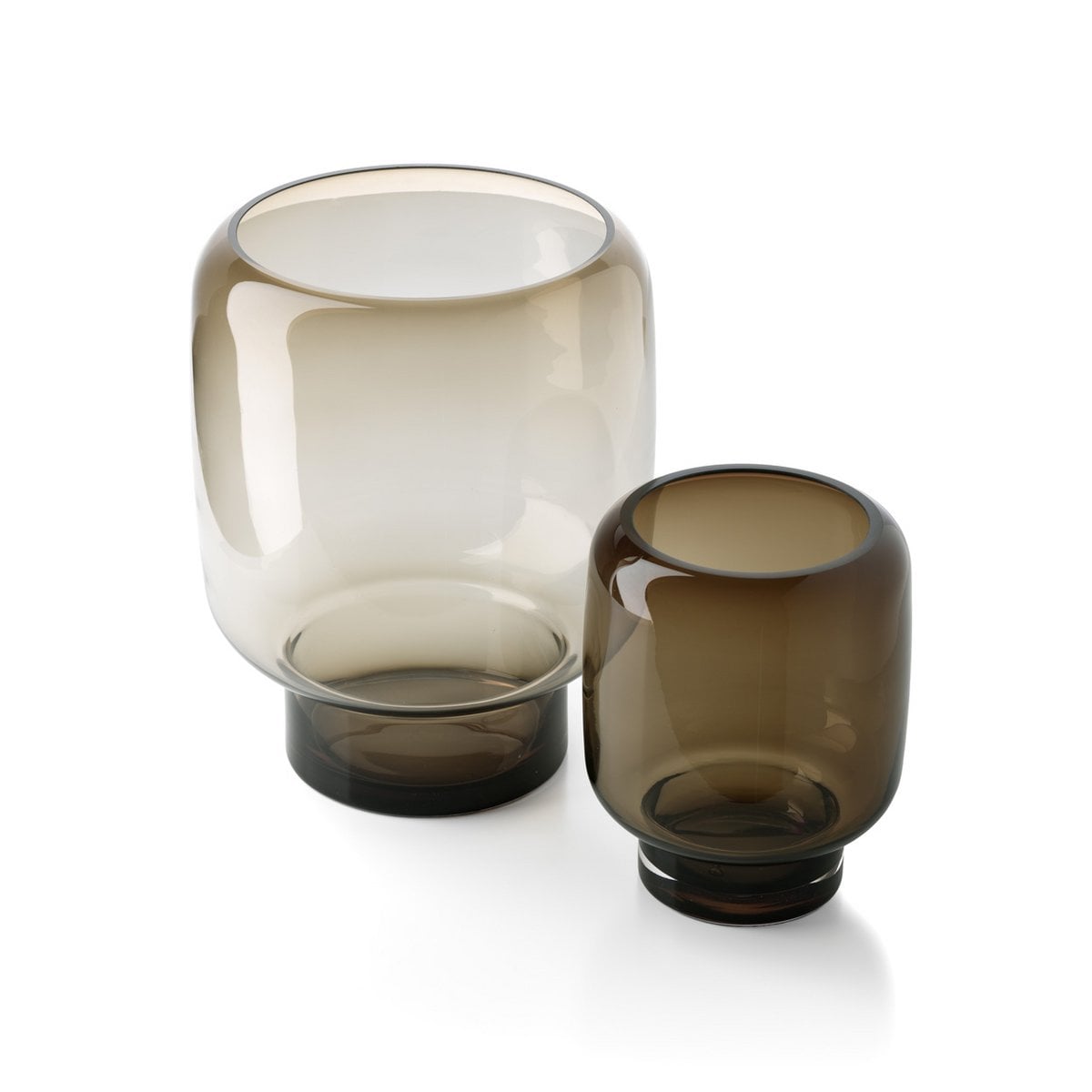 Vase Smoky Cube en verre fumé brun 30 cm