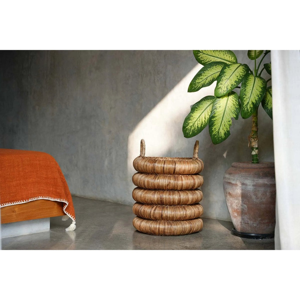 Grand panier en jacinthe d’eau Chunky – Naturel – ×54cm | Bazar Bizar