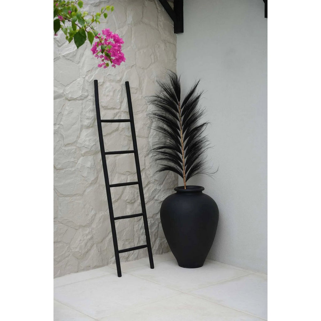 Échelle décorative en teck Tulum – Noir – 165cm | Bazar Bizar