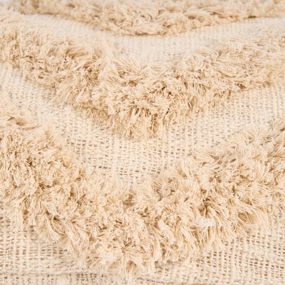 Housse de coussin à pompons Nomad – Crème – 35×60cm | Bazar Bizar