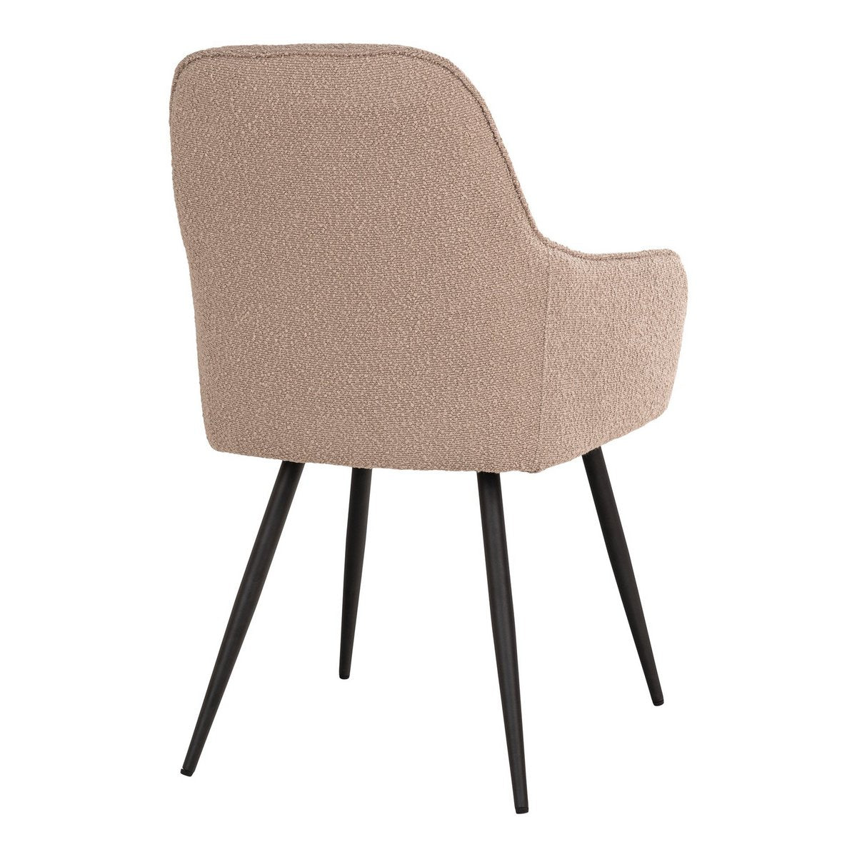 Chaise de salle à manger Harbo – Bouclé beige & pieds noirs (lot de 2)