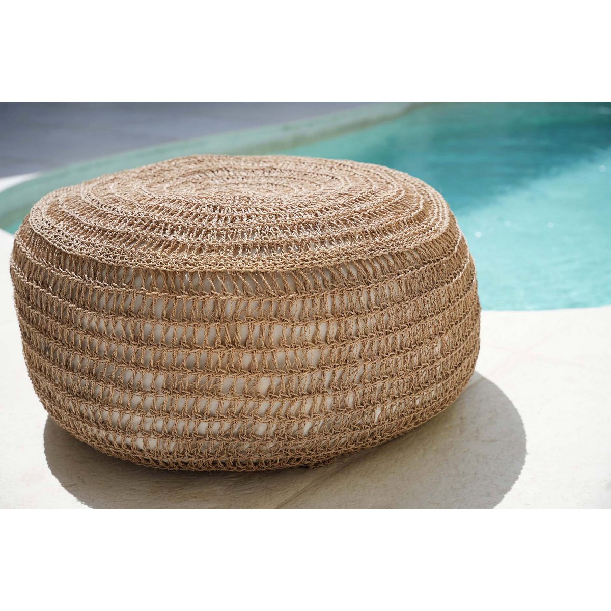 Pouf en Jonc de Mer - Naturel - M