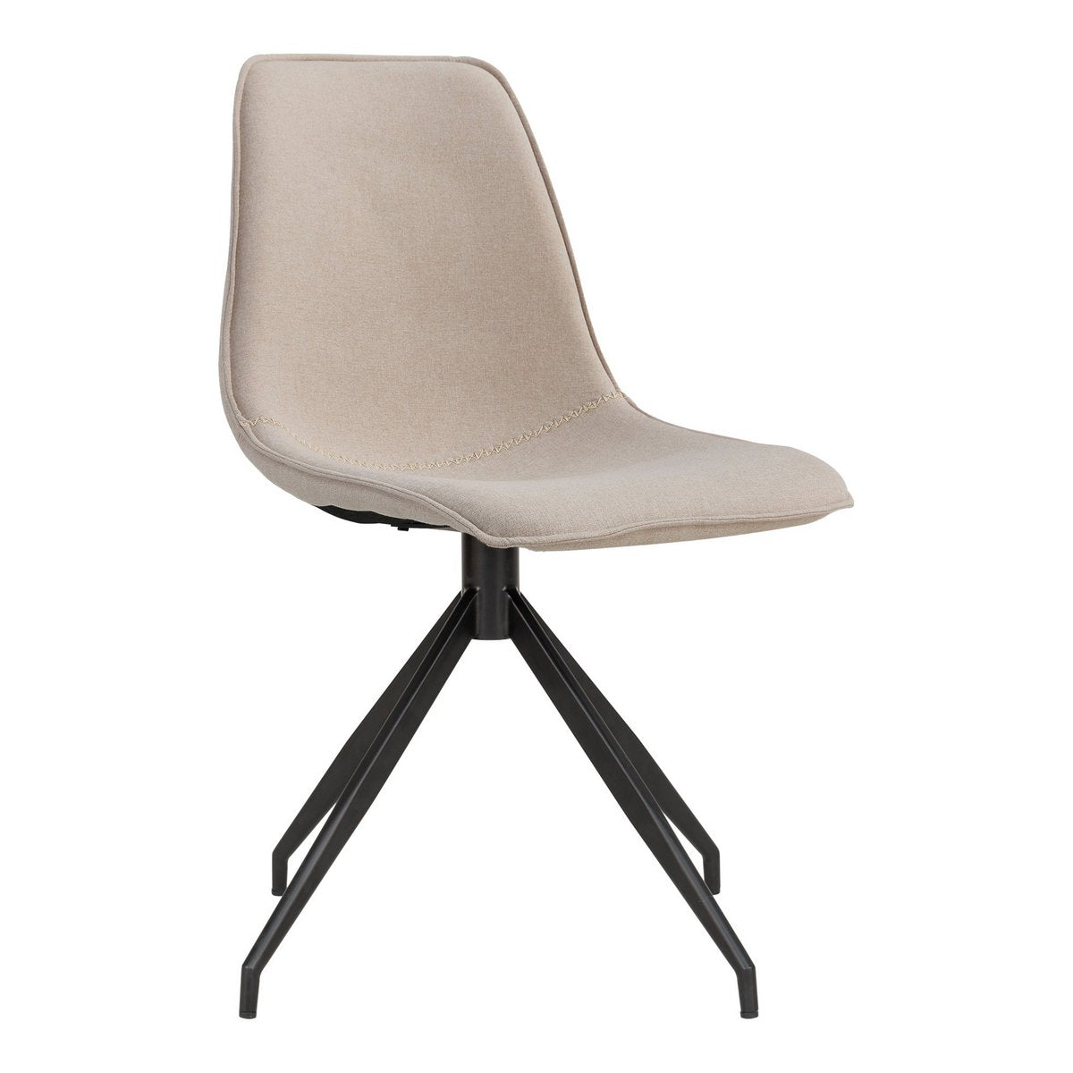 Chaise de salle à manger Monaco - Sable, base pivotante noire - lot de 2