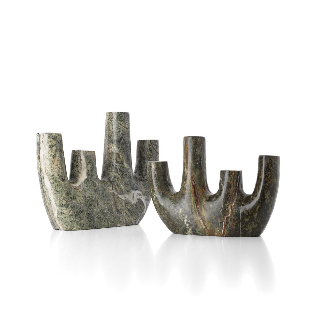 Vase bas Bidasar en marbre vert – 17,5 cm