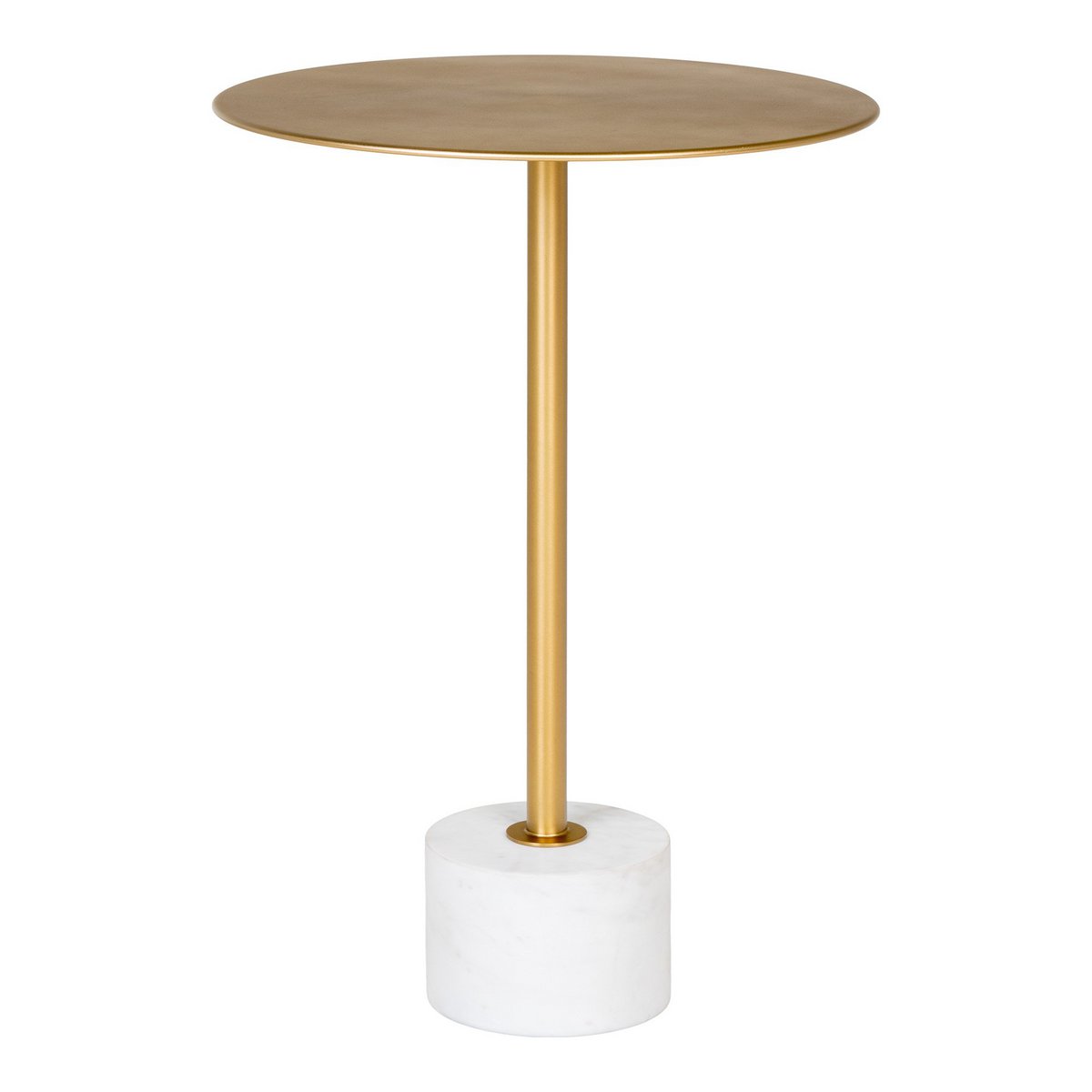 Table d’appoint Lecco – Laiton & Marbre, Ø41x58 cm
