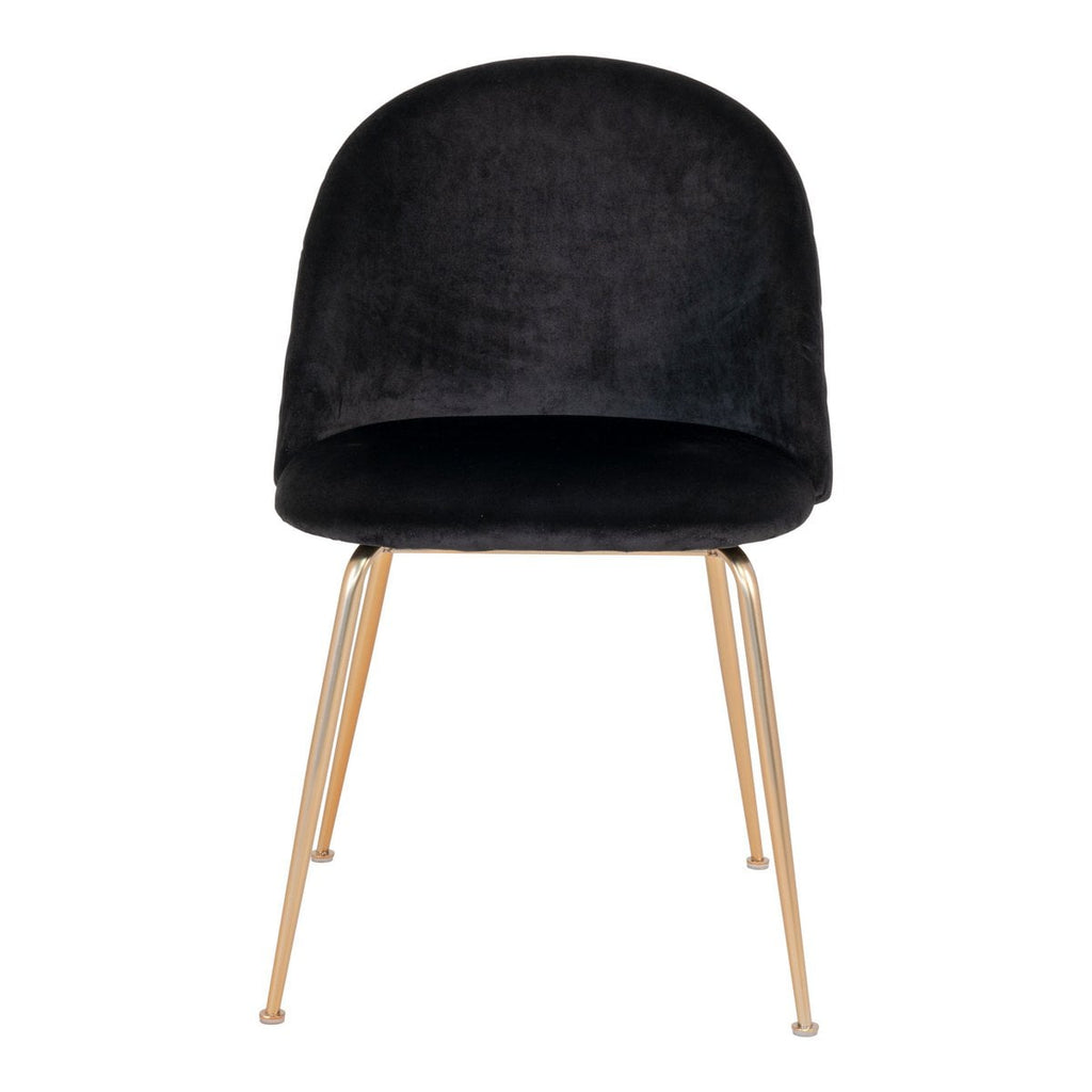 Chaise de salle à manger Geneve - Velours, Acier, Noir - Lot de 2