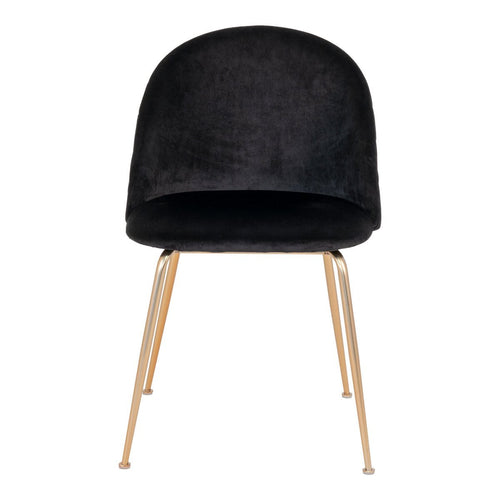 Chaise de salle à manger Geneve - Velours, Acier, Noir - Lot de 2
