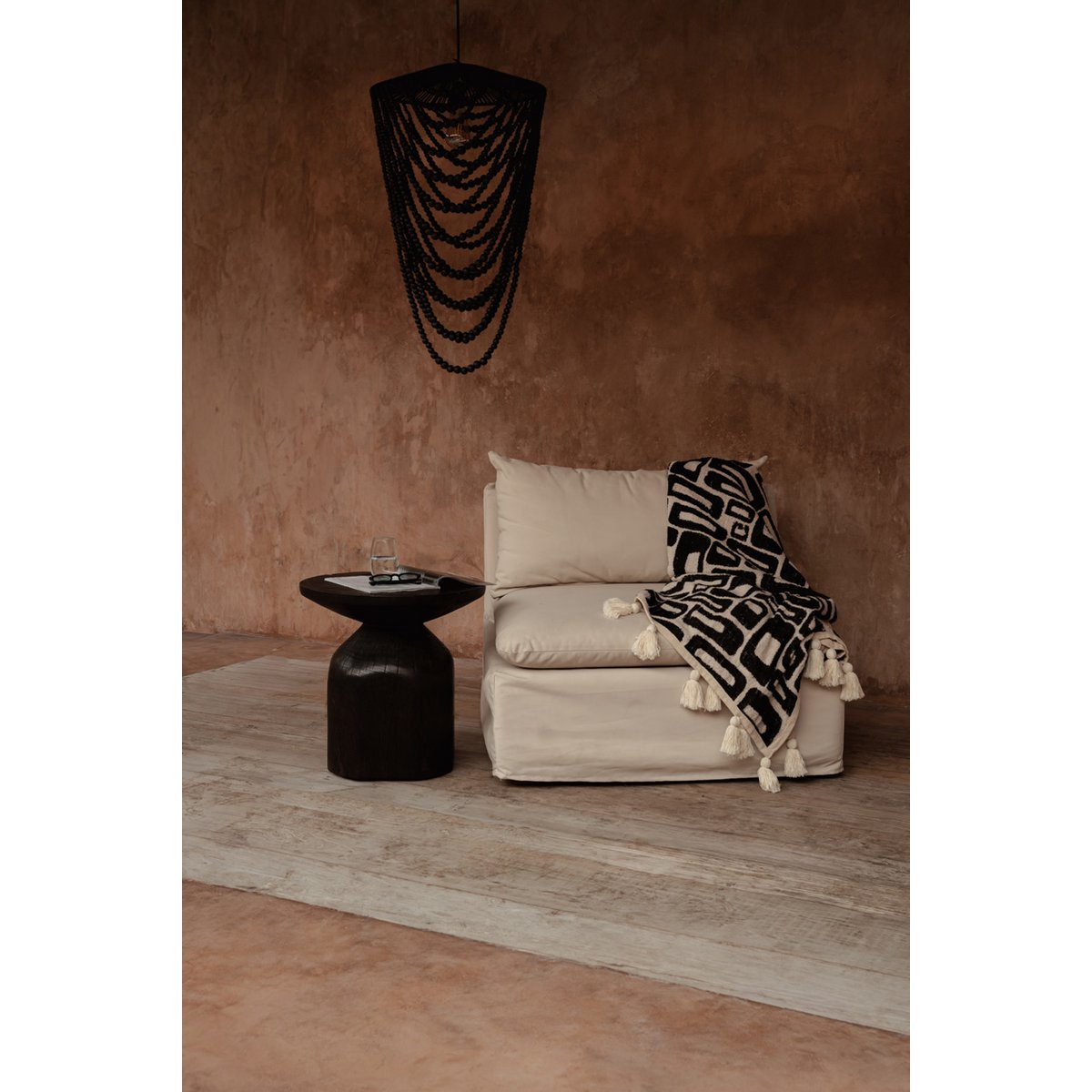 Table d’appoint tambour Drumline – Noyer foncé | Bazar Bizar