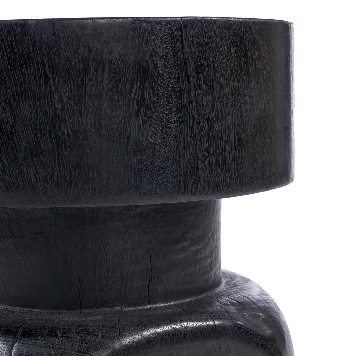 Tabouret en bois massif Squat Spot – Noir | Bazar Bizar