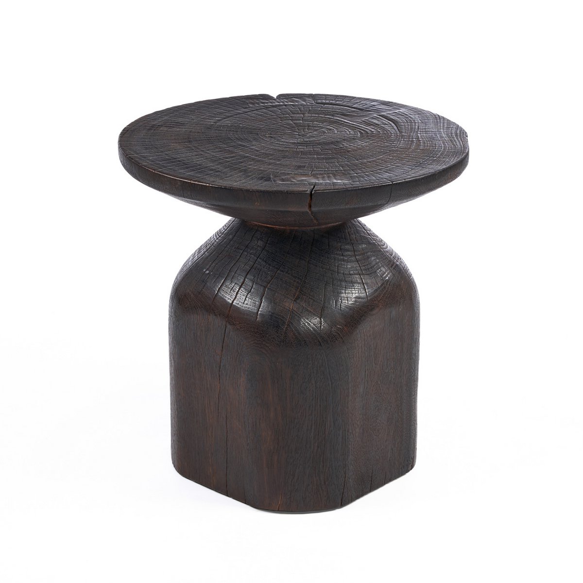 Table d’appoint tambour Drumline – Noyer foncé | Bazar Bizar