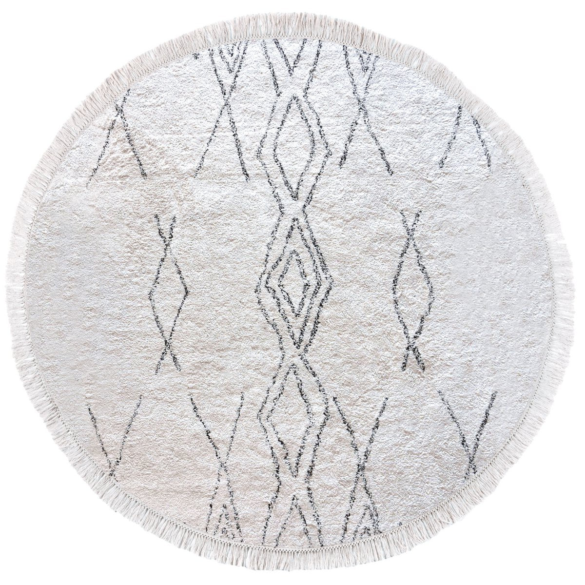 Tapis Crimble Ivoire/charbon Diamètre 160