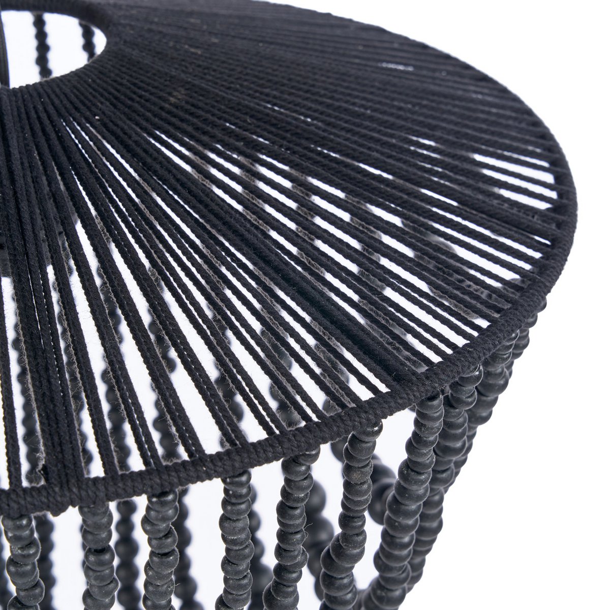 Le Lustre en Perles de Bois - Noir - L