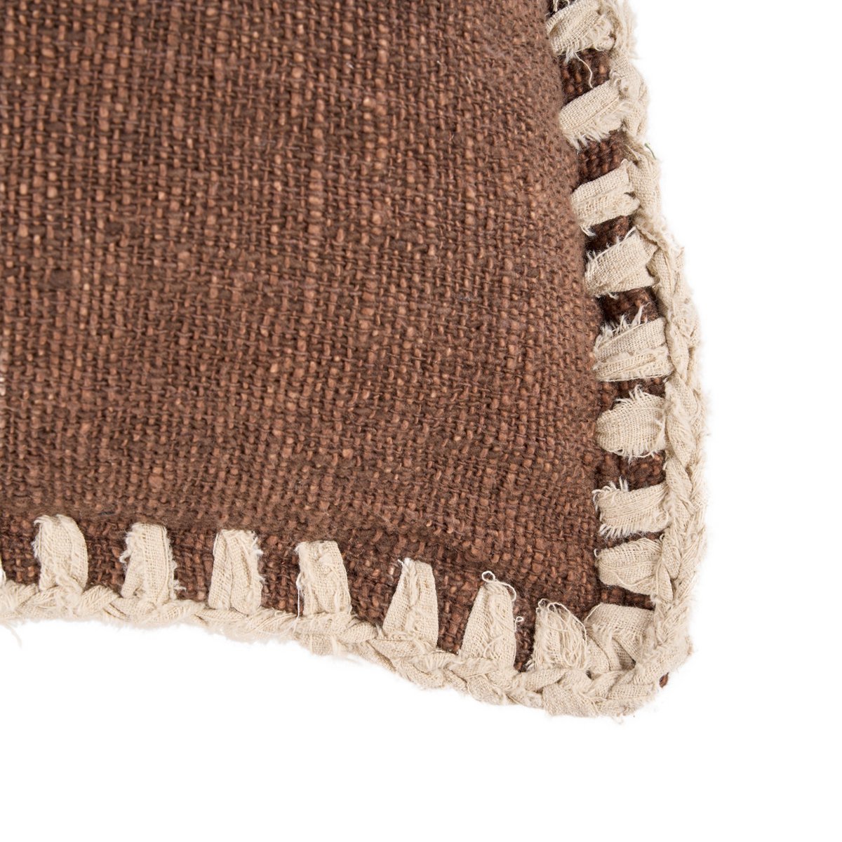 Housse de Coussin Espresso Edge - Marron Blanc