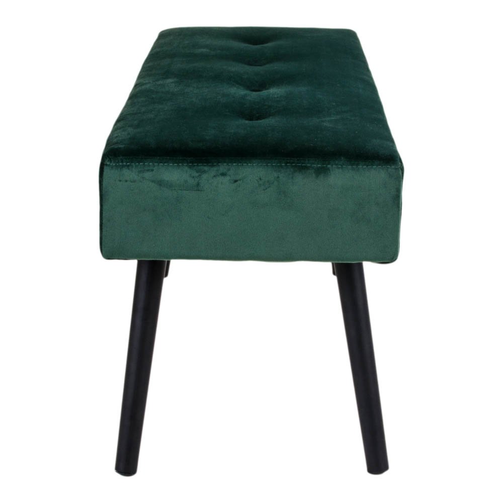 Banc Skiby – Velours vert & pieds métal noir