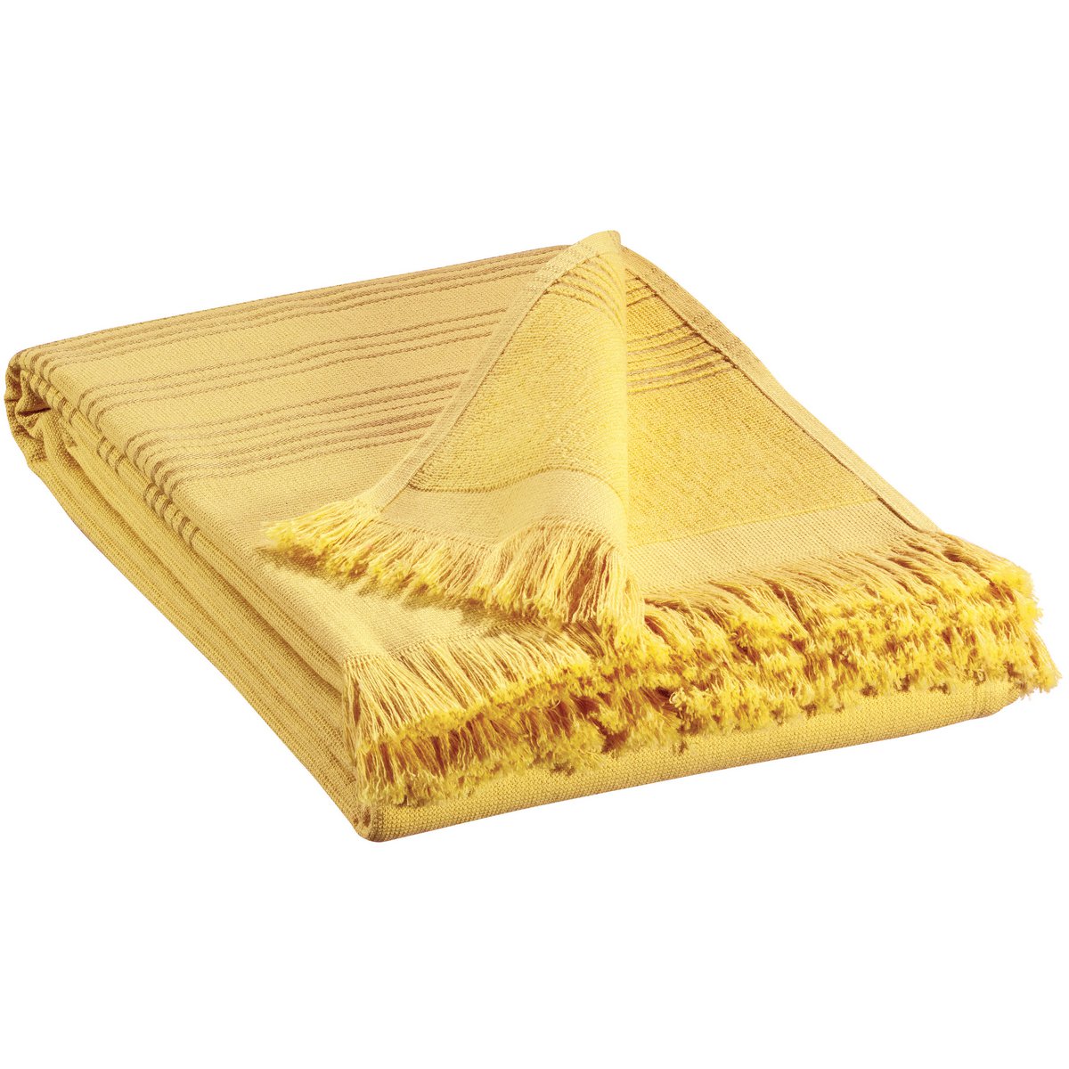 Drap de hammam Cancun Curry en coton 90 × 180 cm