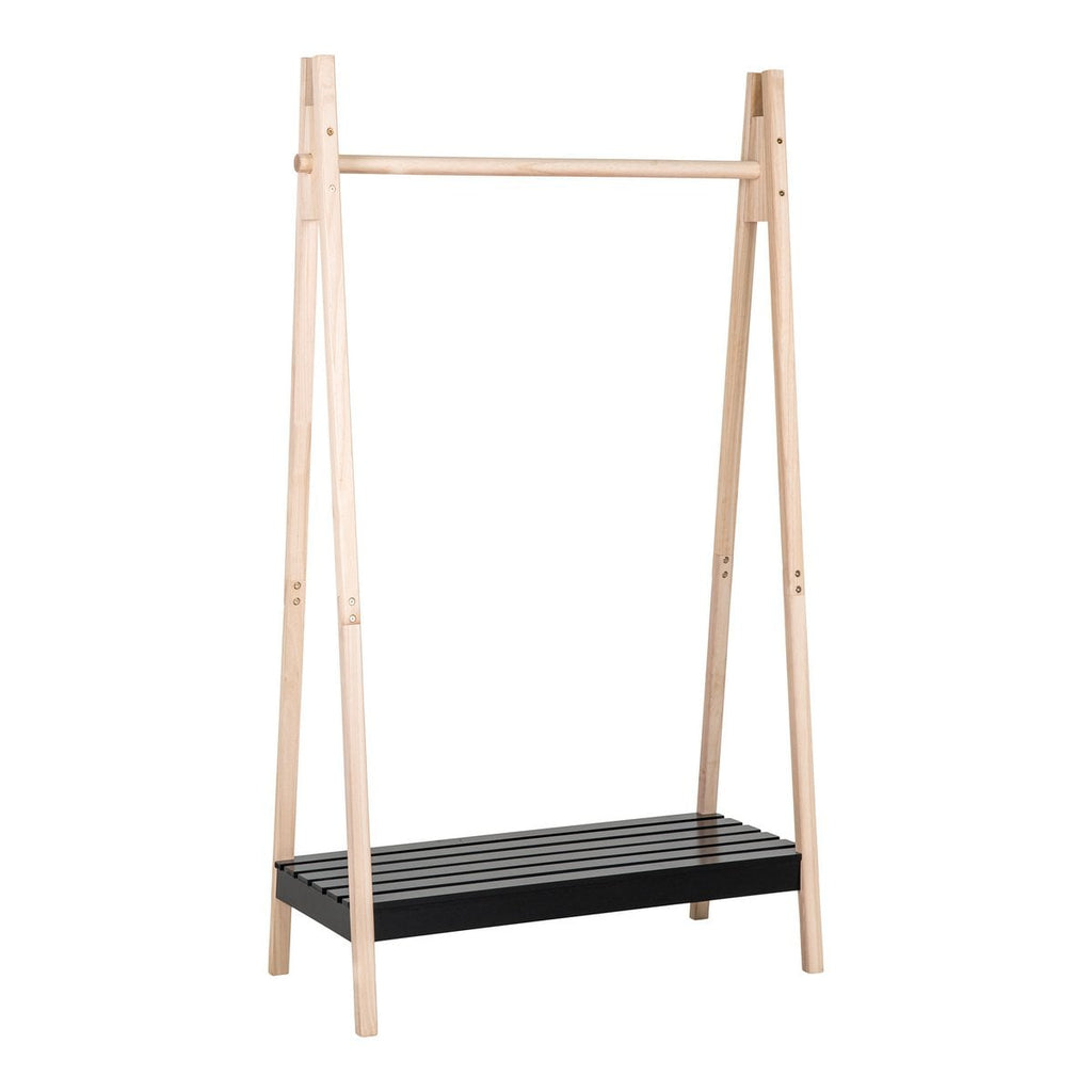 Portant Torino - Naturel/Noir, MDF/Paulownia, 94,5x39x170 cm