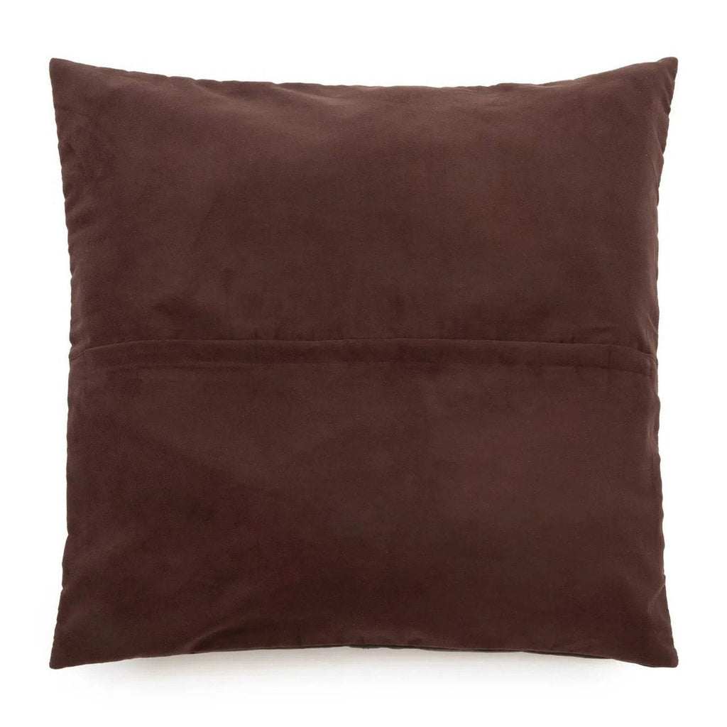 La Housse de Coussin en Cuir à Quatre Panneaux - Choco - 60x60