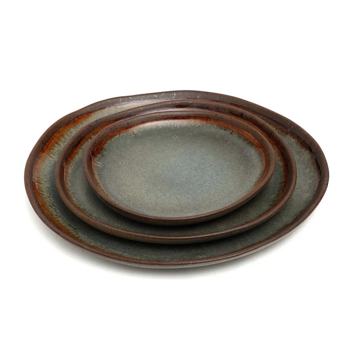 Assiette apéritif en grès Côa – Gris Bleué | Bazar Bizar