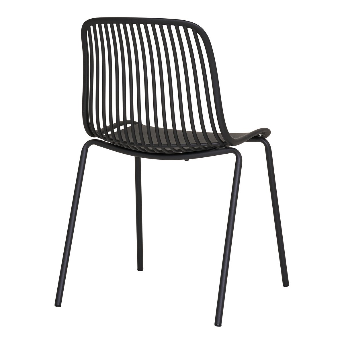 Chaise de jardin Branson – PP noir empilable (lot de 4)