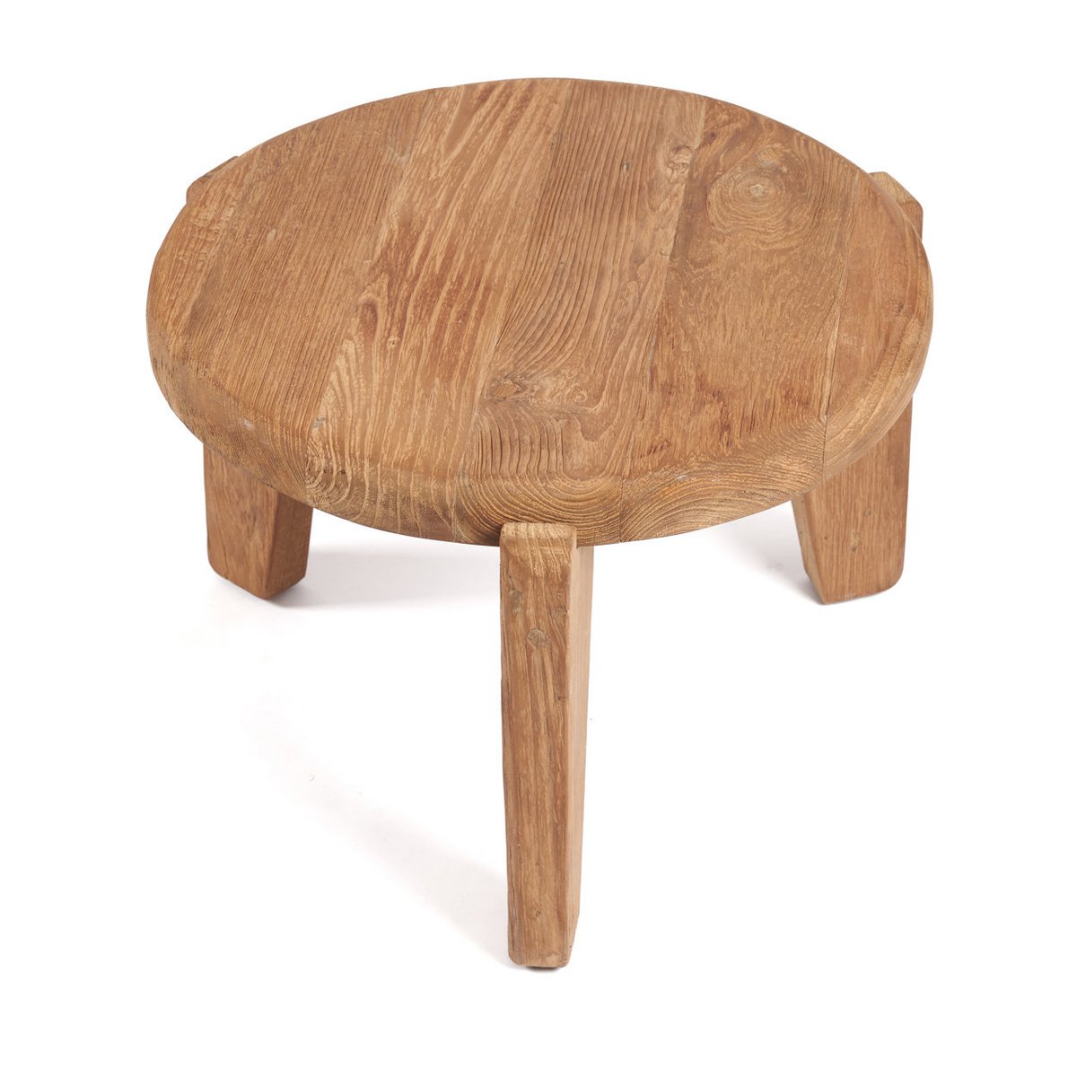 Table basse Wabi Sabi S en teck récupéré – Ø 50 cm