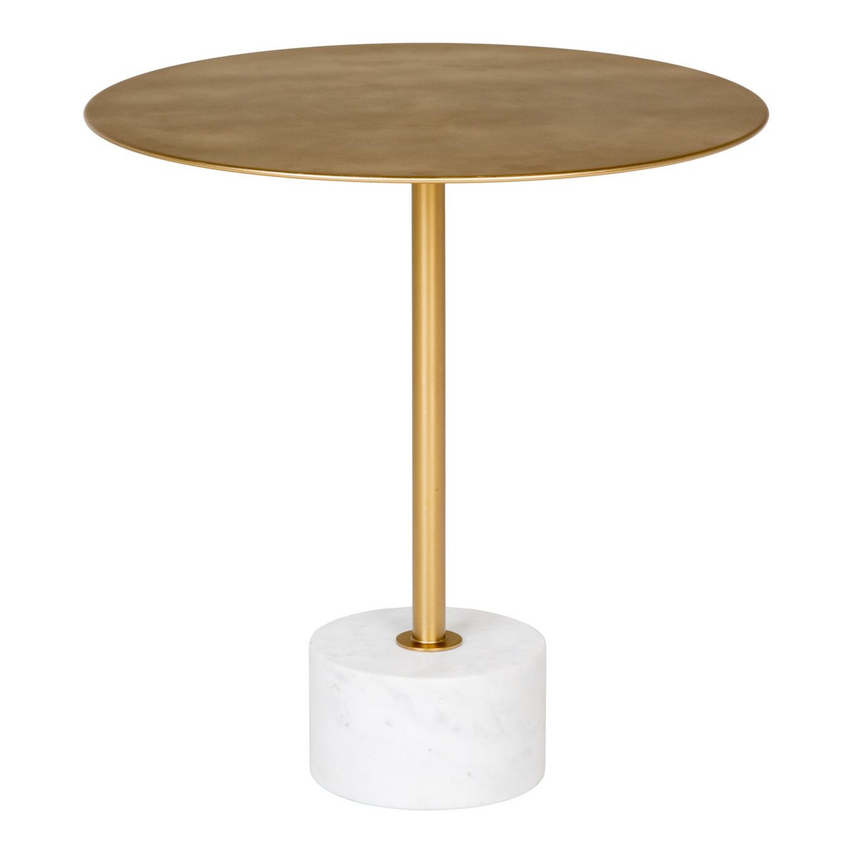 Table d'appoint Lecco - Laiton/Marbre, Marbre, Acier, 51x52cm
