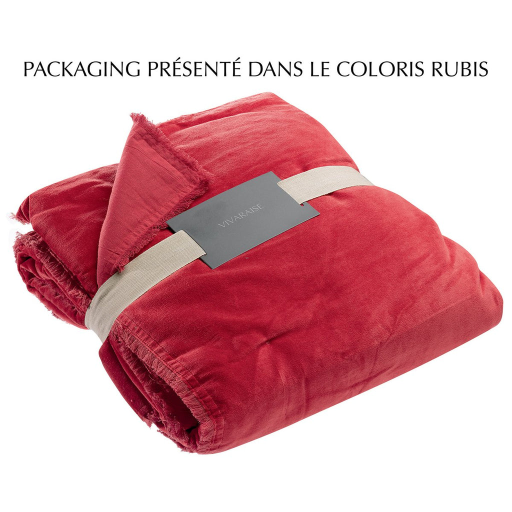 Plaid Fara Raisin en coton avec garnissage 135 × 200 cm
