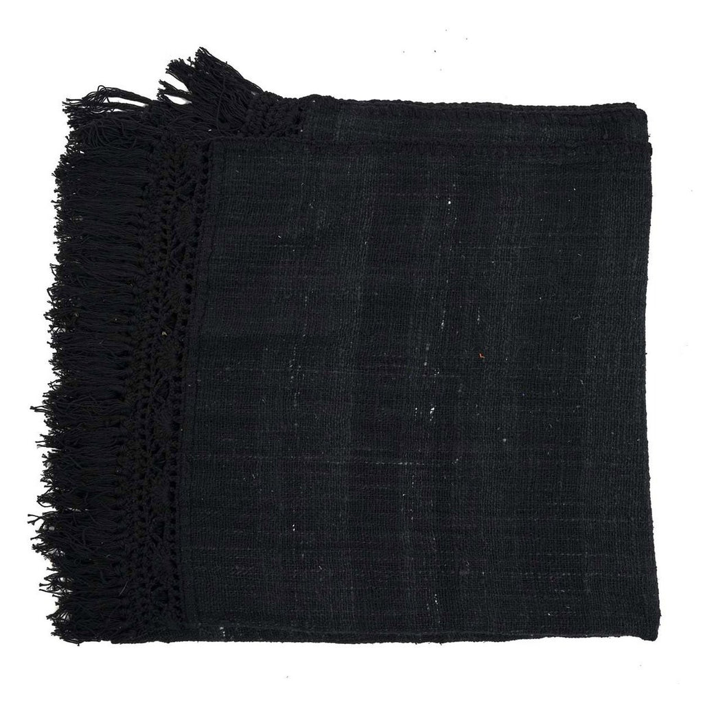 Jeté de lit Gypsy Noir en coton 122 × 260 cm