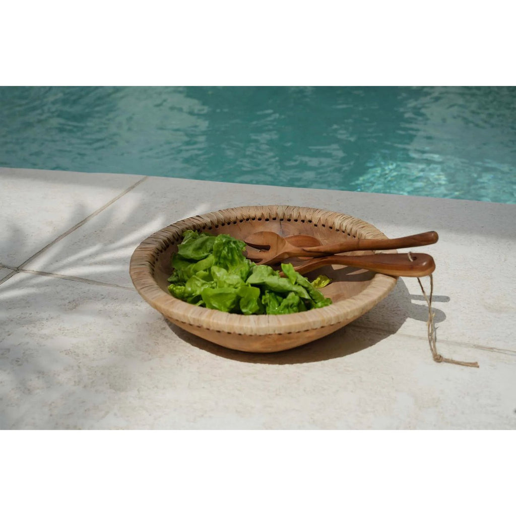 Fourchette à salade en bois de teck – Naturel | Bazar Bizar
