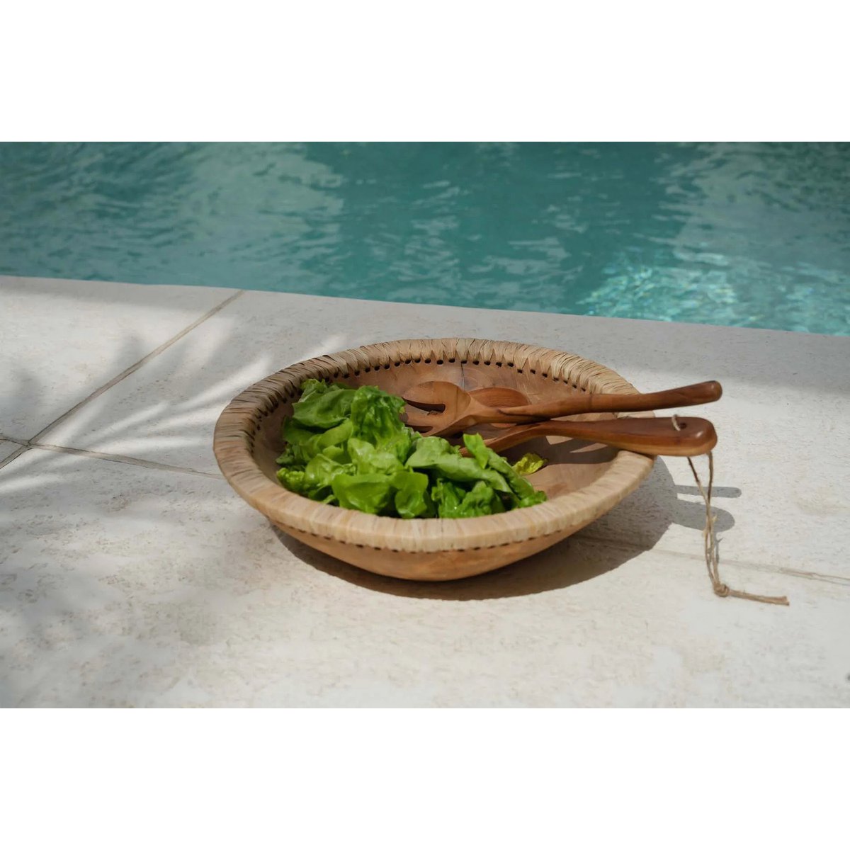 Fourchette à salade en bois de teck – Naturel | Bazar Bizar