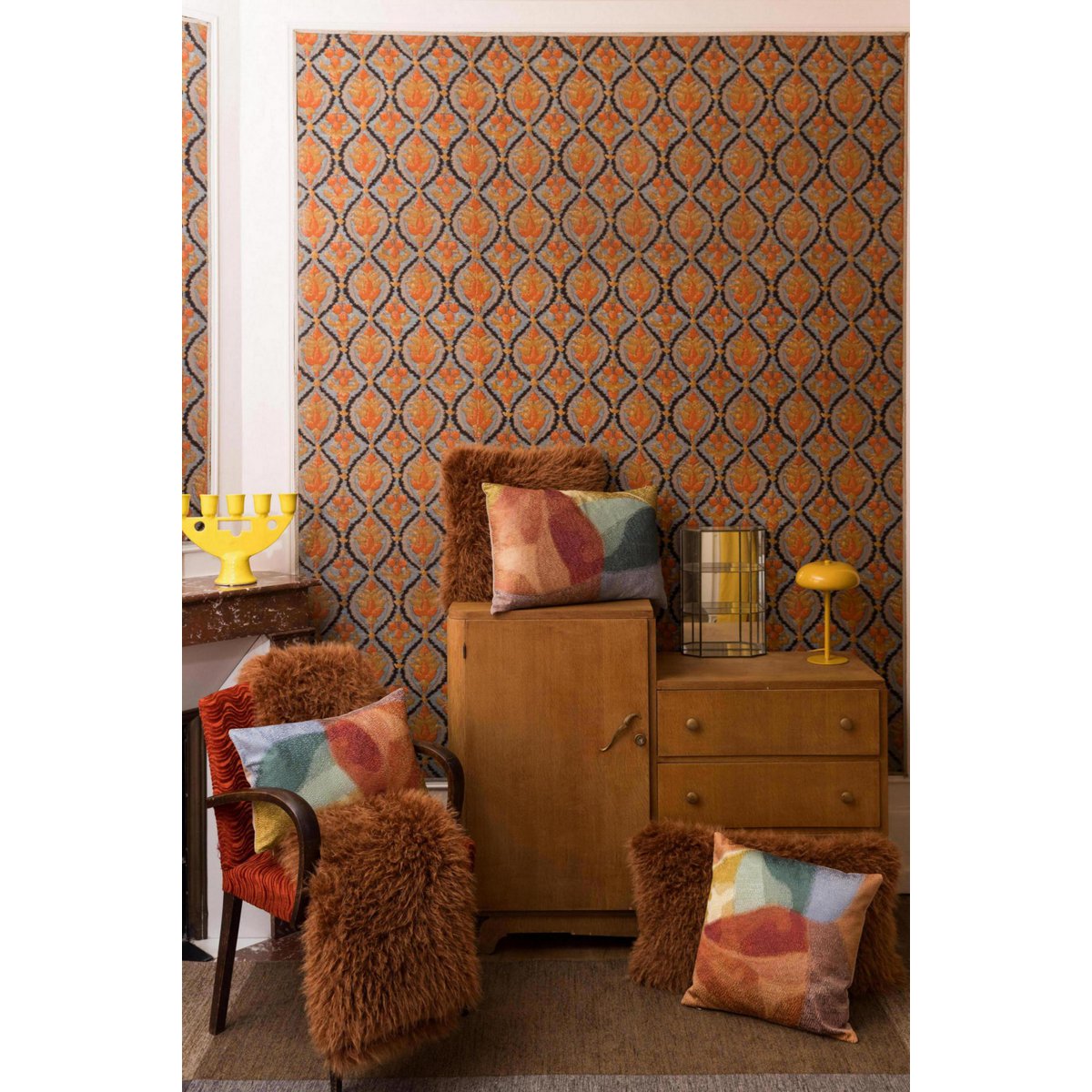 Coussin brodé Nevio Multico 45 x 45