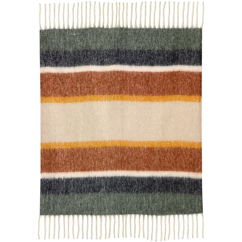 Plaid rayé Isabel Rouille en polyester recyclé 130 × 160 cm