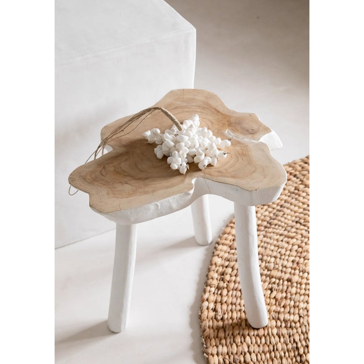 La table d'appoint organique - Blanc naturel
