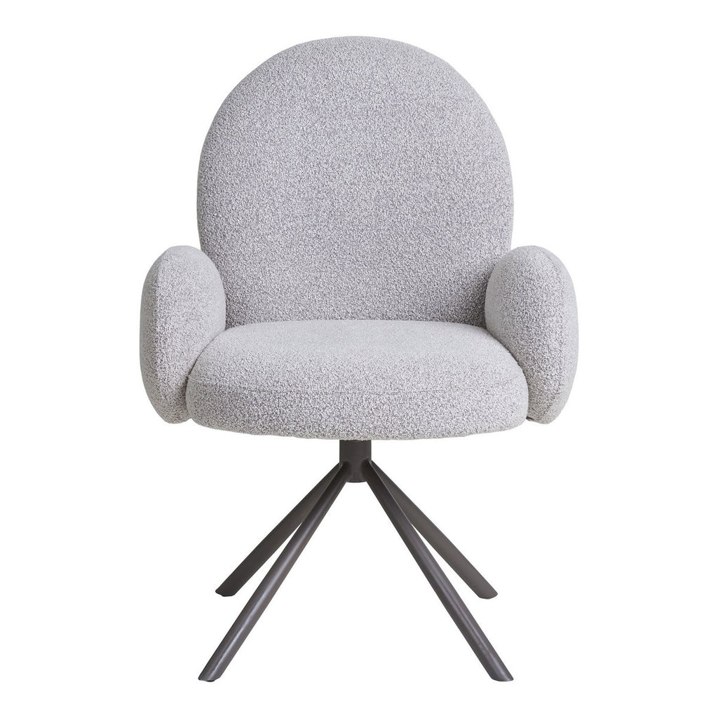 Chaise de salle à manger Lana pivotante – Bouclé sable