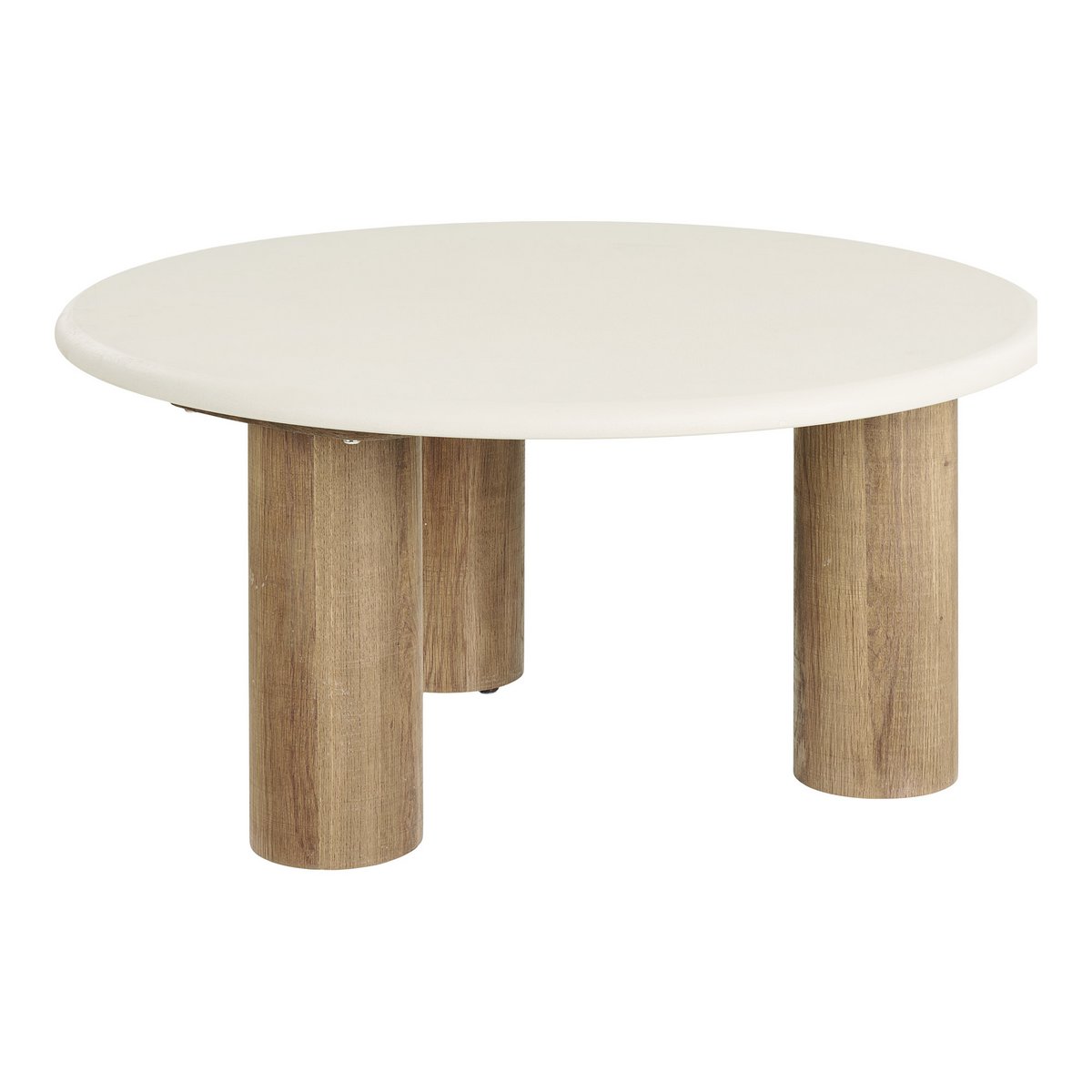 Table basse Fondi aspect ciment sable et marron – Ø 80 × 40 cm