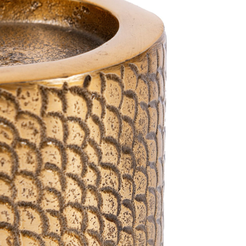Bougeoir en aluminium Croco – Doré – L | Bazar Bizar