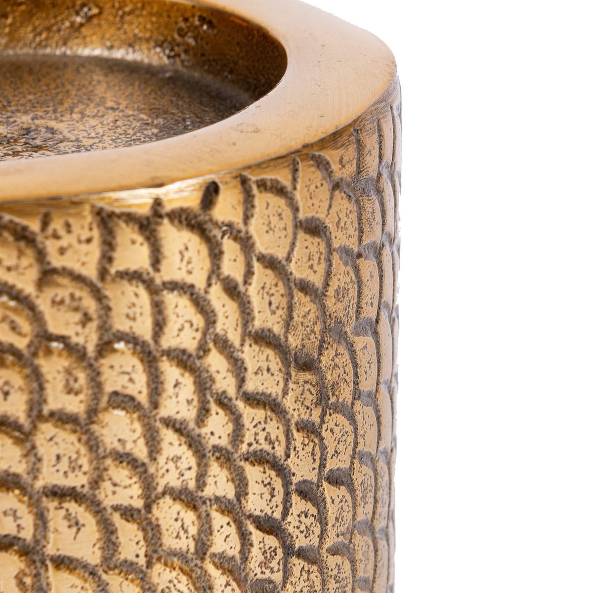 Bougeoir en aluminium Croco – Doré – L | Bazar Bizar