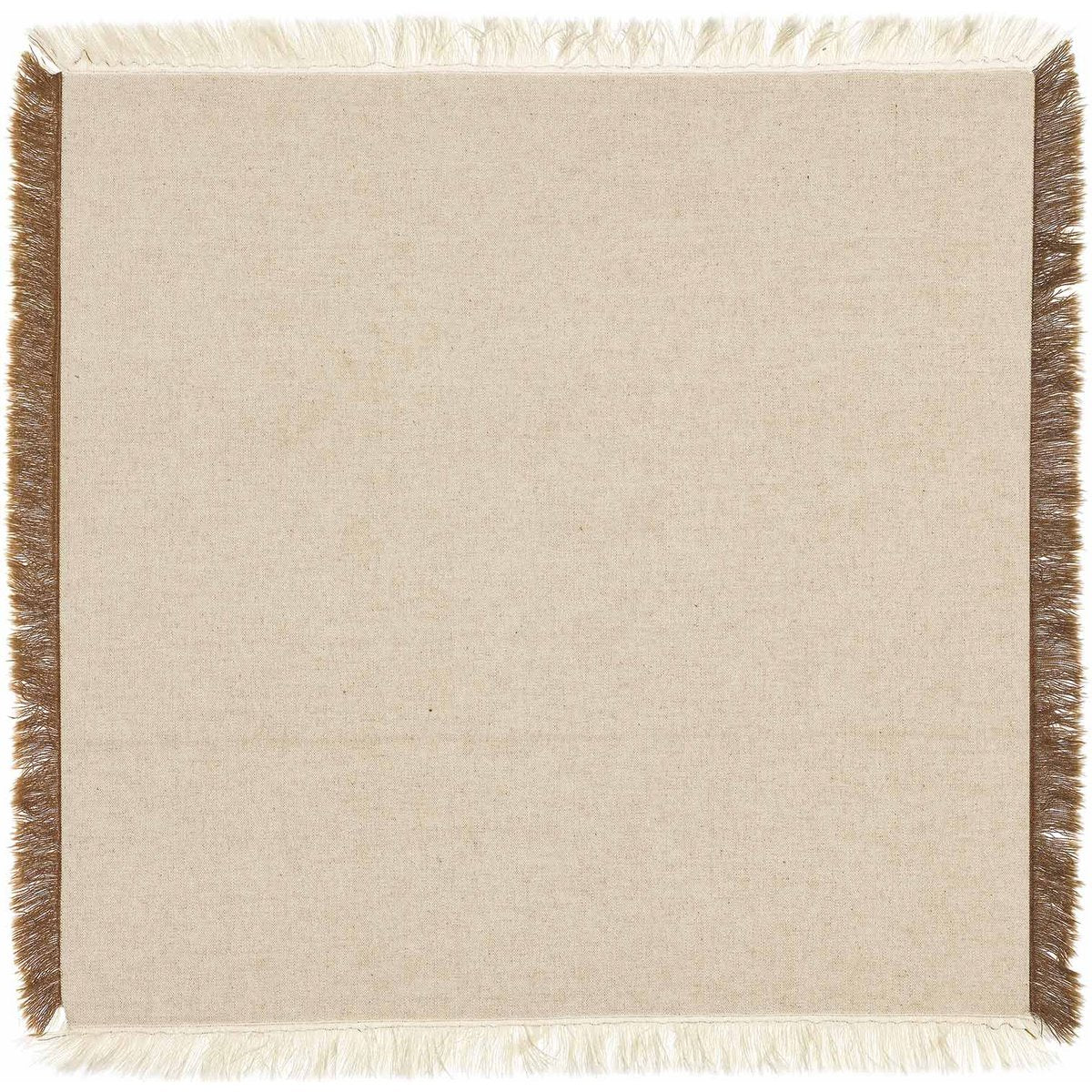 Serviette de table Kalea Naturel/Tabac en coton recyclé 45 × 45 cm
