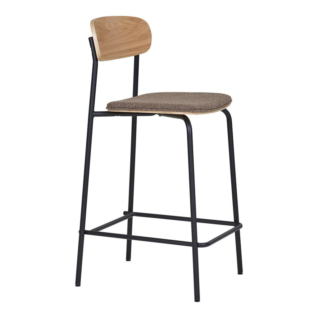 Chaises de Comptoir Estepona - Frêne & Métal Noir, Lot de 2