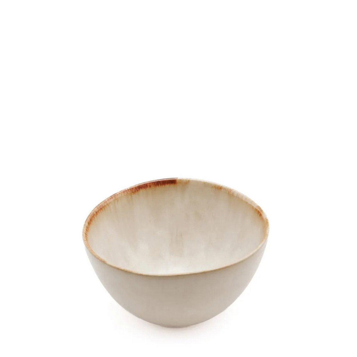 Bol à sauce en grès Cascais – Blanc Bord Ambré – S | Bazar Bizar