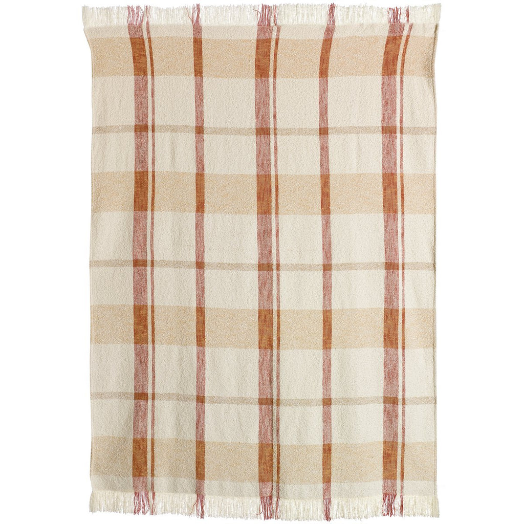Plaid jacquard Jane Multico Sienne bouclette 130 × 160 cm