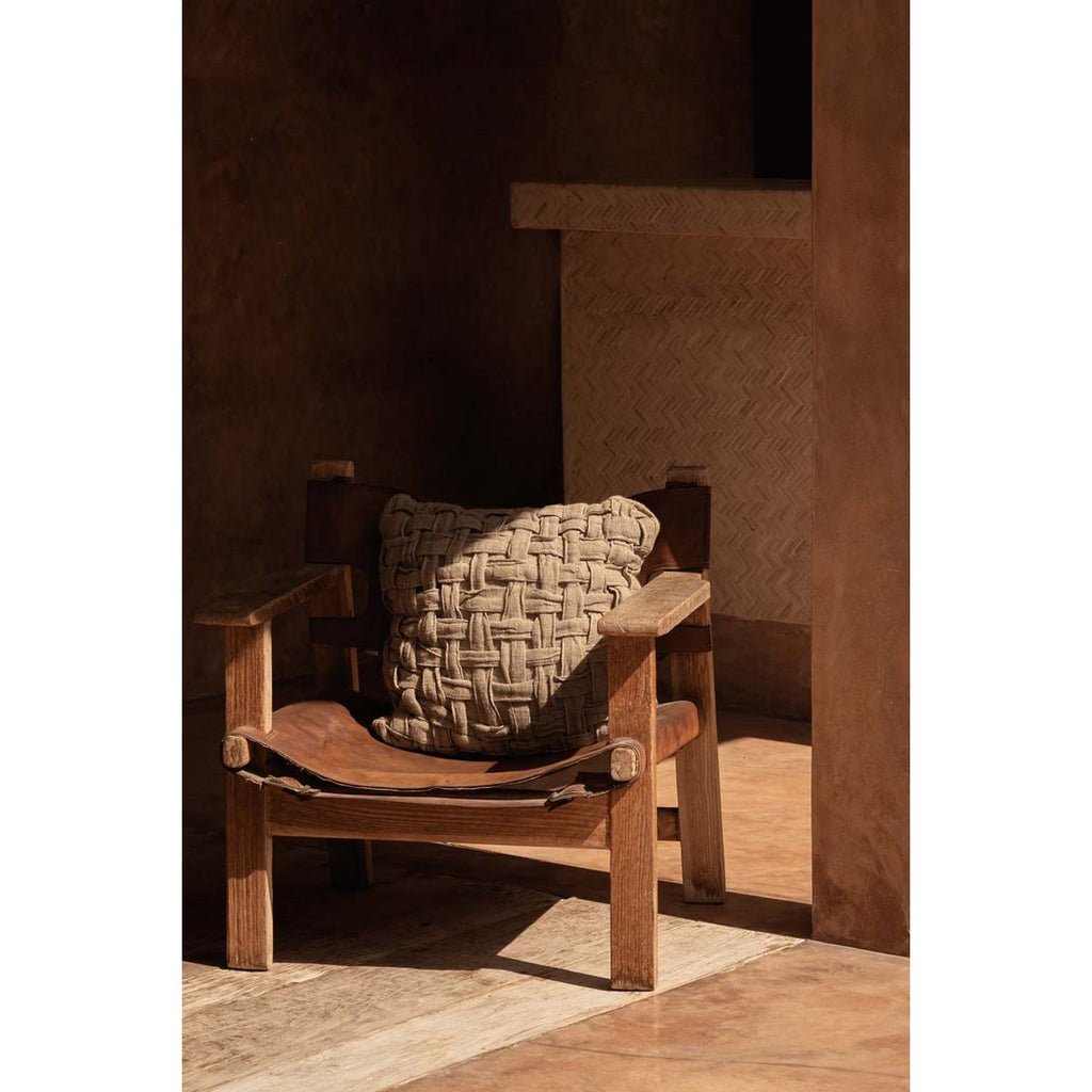 Housse de coussin en lin Crosier – Naturel – 50×50cm | Bazar Bizar