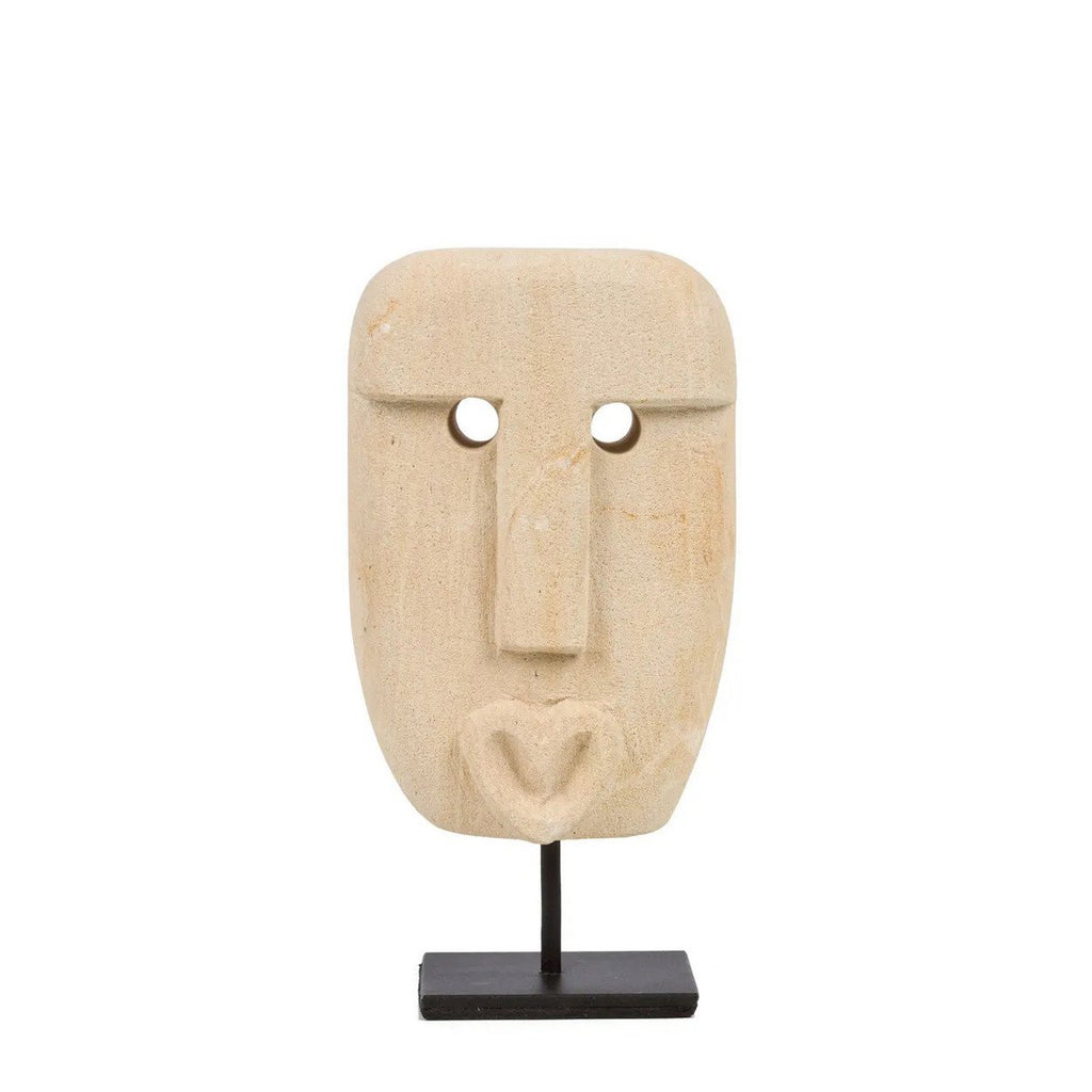 Statue Sumba en pierre sur support – beige, 16 cm