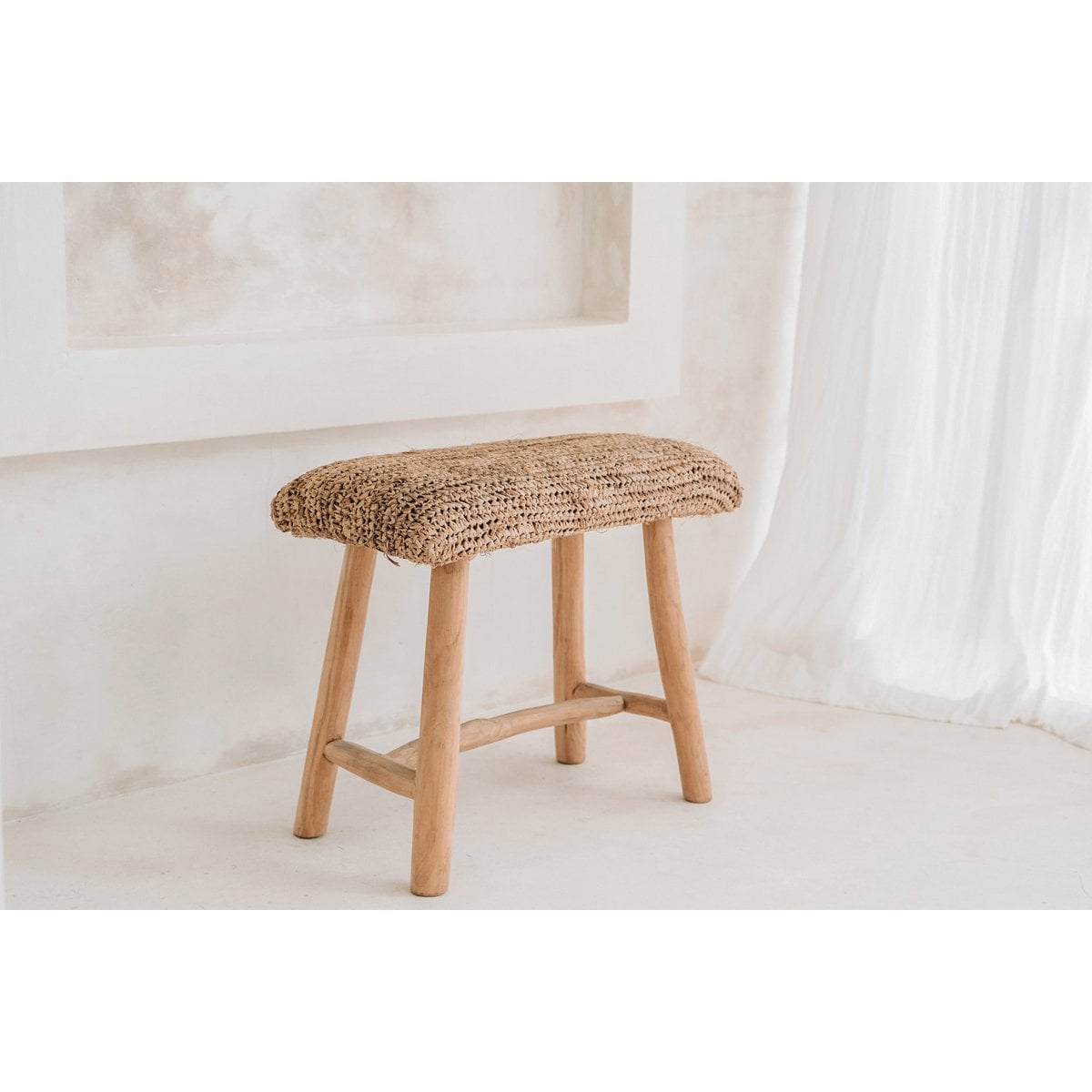 Le banc en raphia - Naturel