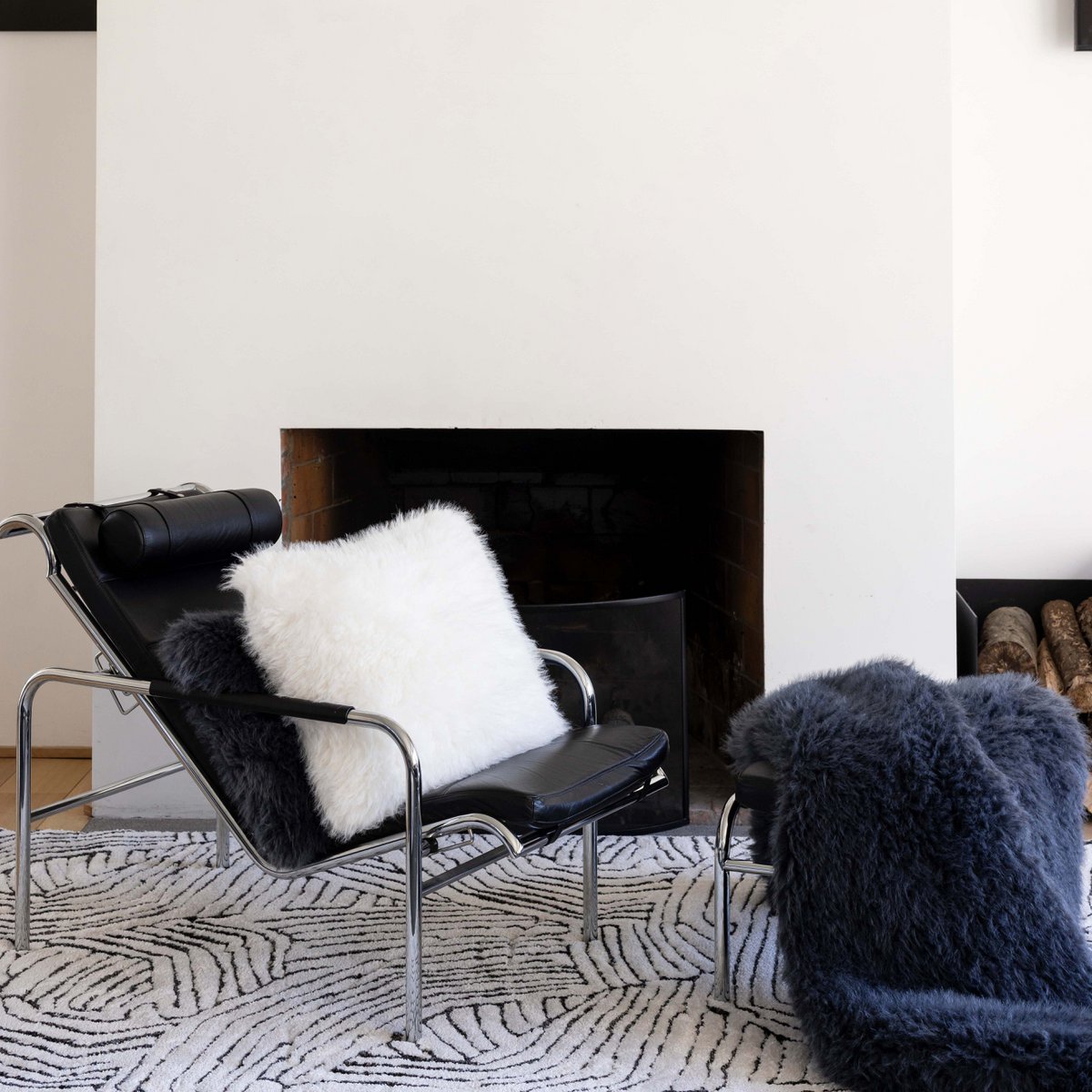Coussin Betani Neige carré 45 × 45 cm