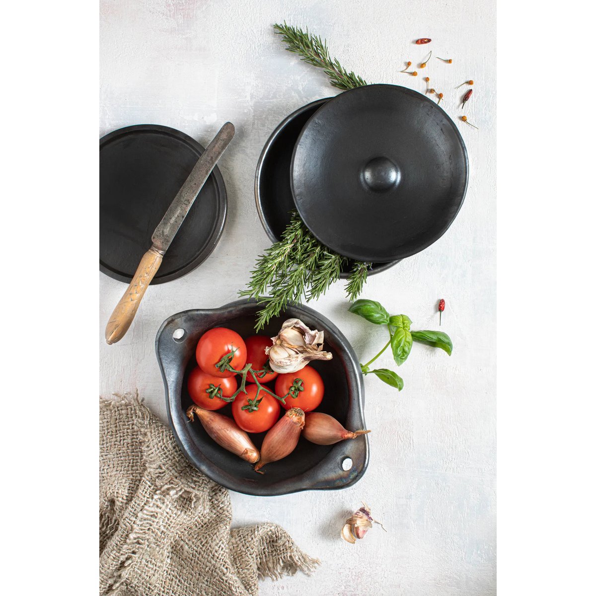 Pot en terre cuite Burned – Noir | Bazar Bizar