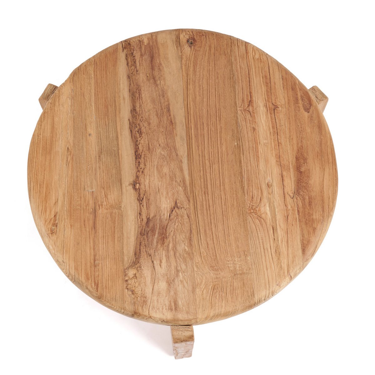 Table basse Wabi Sabi M en teck récupéré – Ø 60 cm