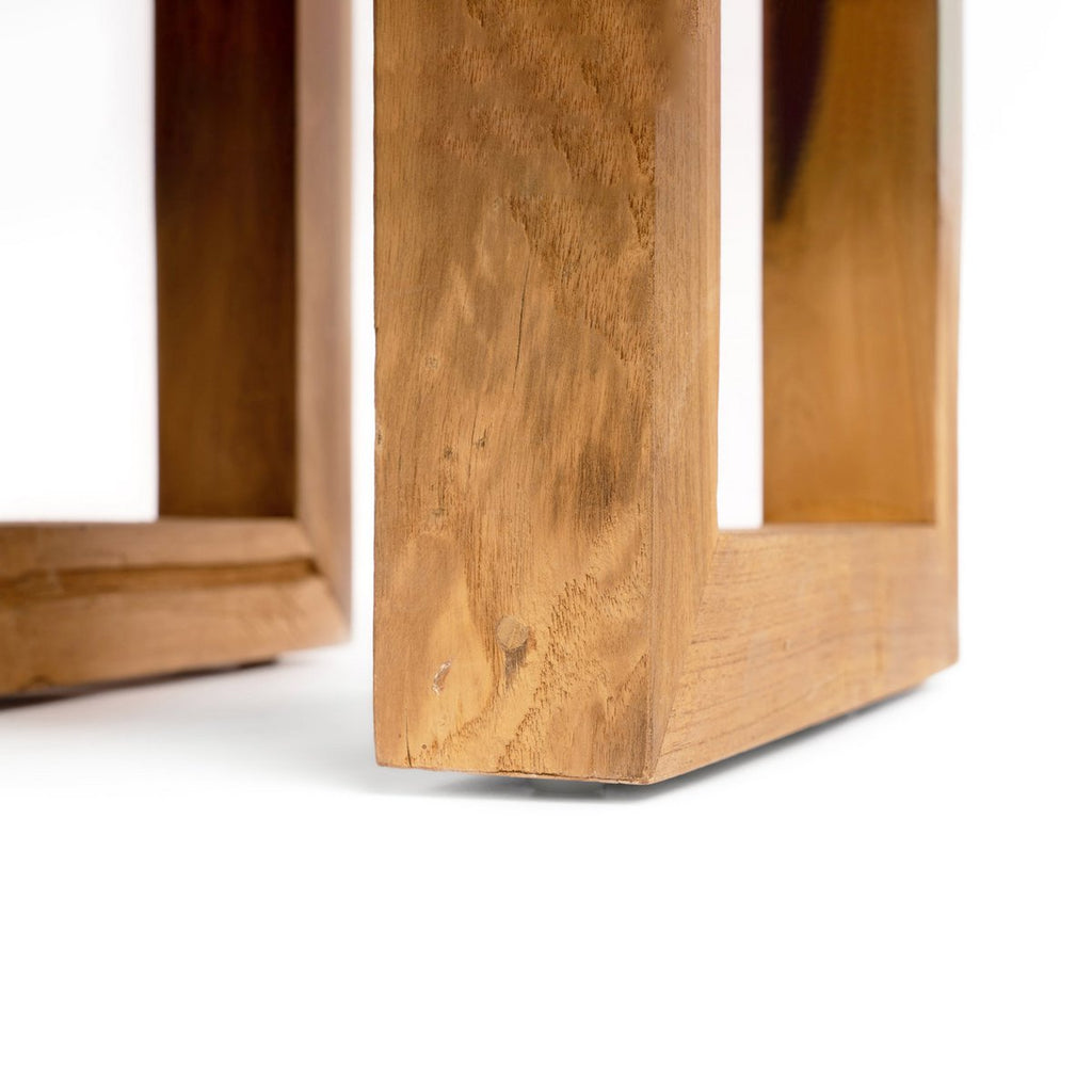 Table d’appoint en teck récupéré – Naturel | Bazar Bizar